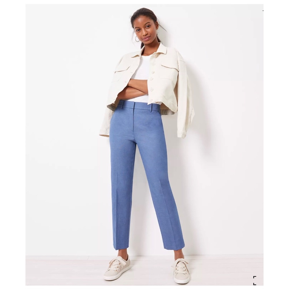 LOFT Curvy Perfect Straight Pants In Stretch Double Weave